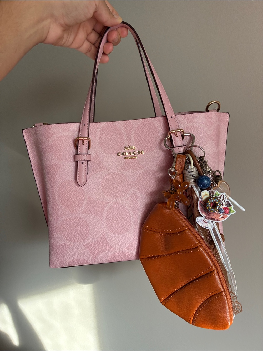 Croissant Key Pouch Tassel Keychain Bag Charm